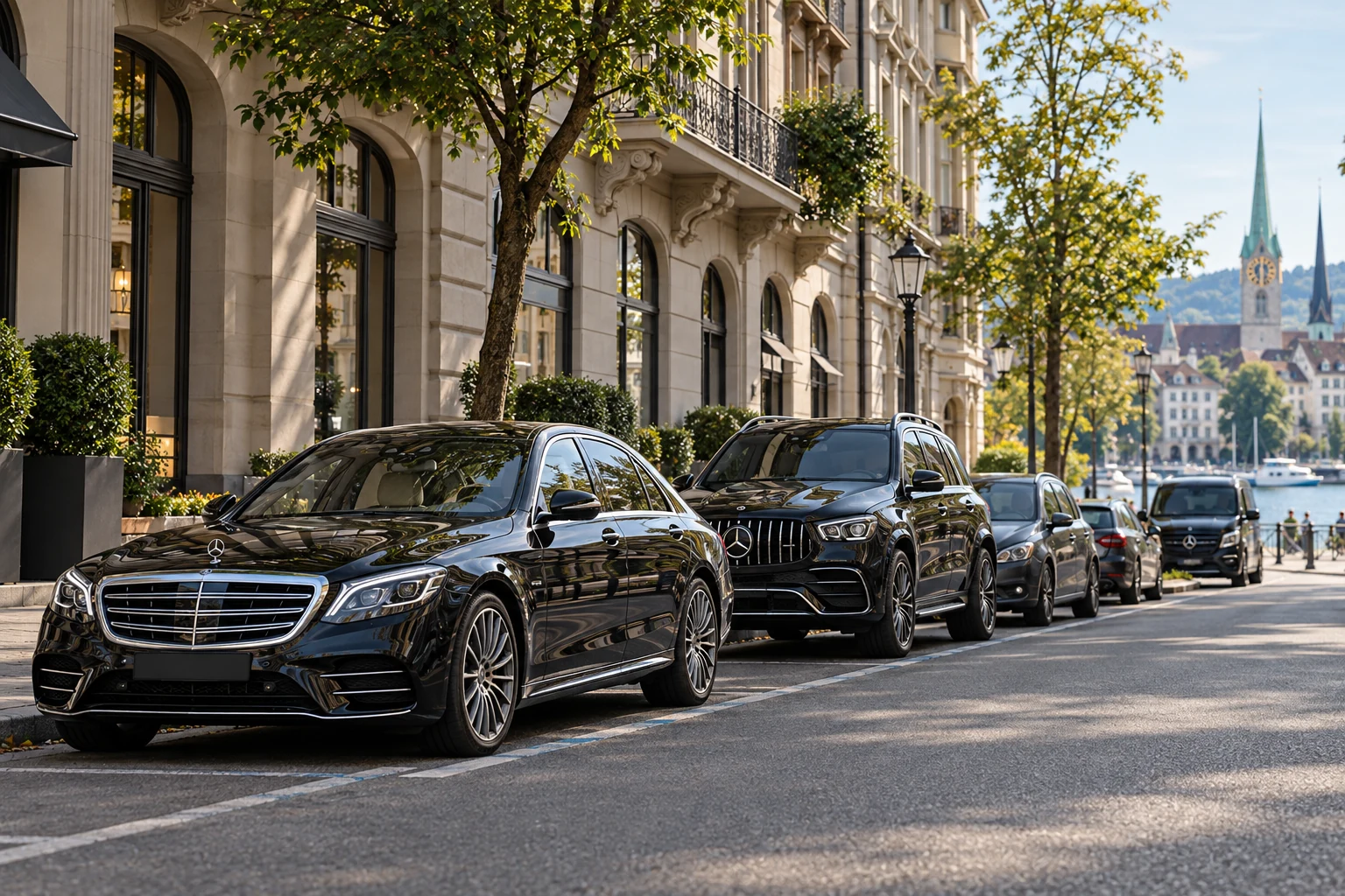 Parkierte Autos an einer Strasse in einem Zürcher Quartier